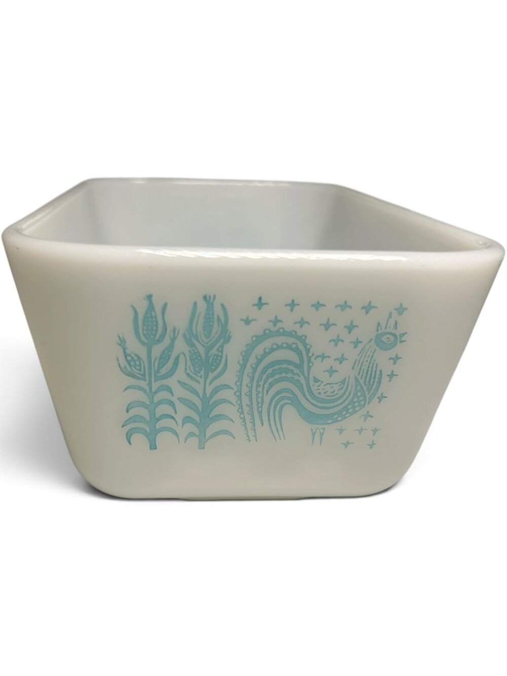 Pyrex 502 Butterprint 1.5-Pint Refrigerator Dish Base White Glass Light Blue